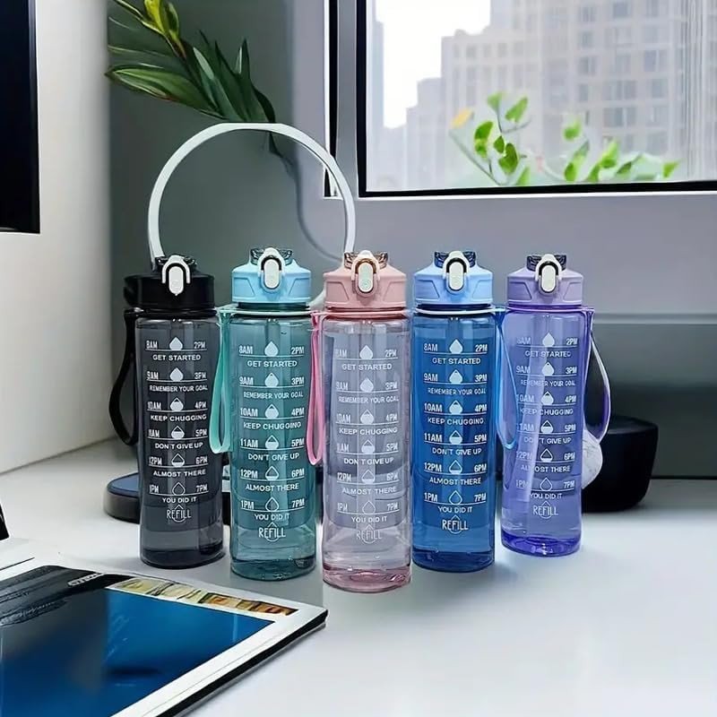 Transparent Motivational Water  Bottle (900 ML)